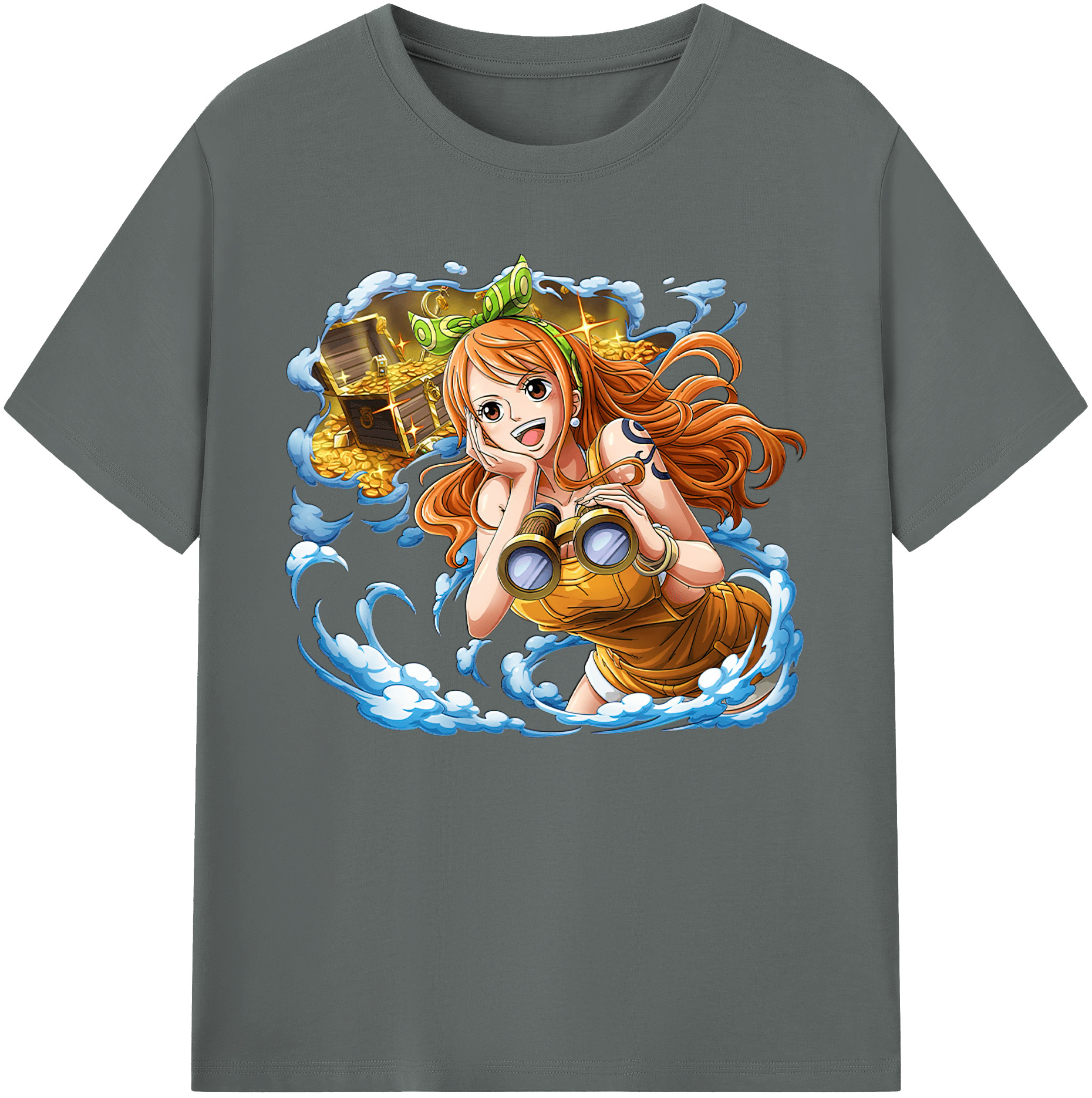 （画像用） ワンピース ナミ ONE PIECE Nami 綿100％ メンズ半袖Tシャツ｜肌触りやわらか＆通気性